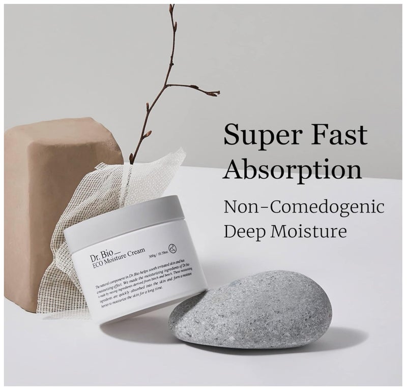 Dr.Bio Eco Moisture Cream 300 g  Daily Face & Body Moisturizer with Shea Butter, Ceramide NP & Rose Water, Deep Hydration for All Skin Types (Sensitive & Family-Friendly) - Image 2